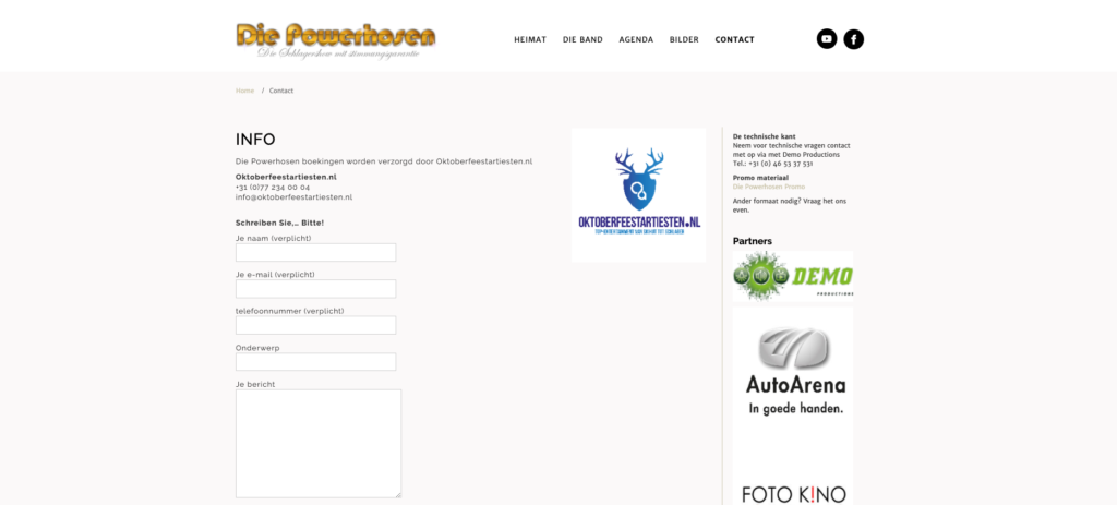 Website Die powerhosen - website ontwikkeling